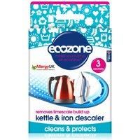 Ecozone Kettle and Iron Descaler 3 x 20g Satchets Removes Limescale Build Up