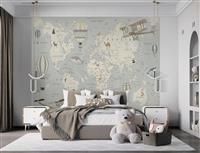 Walltastic Map of The World Wallpaper Mural, FSC Paper, Multi, 8 feet High x 10 feet Wide, 1 Size, Multicolour