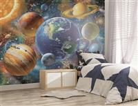 New Design Solar System 6 Panel Wallpaper Mural Walltastic