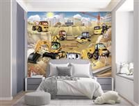 New Design My First JCB 6 Panel Wallpaper Mural Walltastic