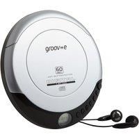 Groov-e Retro Personal CD Player with 20 Track Programmable Memory, LCD Display, Anti-Skip Protection and Earphones Included - Silver