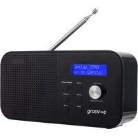 Groov-e Venice Compact DAB/FB Digital Radio with 20 Preset Stations, LCD Display, Dual Alarm Clock, Telescopic Antenna & 3.5mm Headphone Input - Black