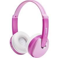 Groov-e Bluetooth DJ Style Wireless On-Ear Headphones for Kids with 7.5 Hours Playback, Soft Earpads, Hands-Free Mic and Audio-Sharing Port - Pink