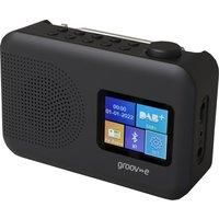 Groov-e Berlin Bluetooth DAB/FM Digital Radio Alarm Clocks Bedside Mains Powered | Battery Clock Radio | DAB Clock Radios For Bedroom | 3.5mm Headphone Input - Black