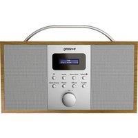 Groov-e Boston Wooden DAB & FM Radio with Bluetooth & Alarm Clock | Portable DAB Radio with Stereo Speakers & 40 Presets Stations | Mains or Battery Operated with LCD Display