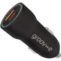 Groov-e GVMA124BK Dual USB-C & USB-A Car Charger£Fast Charge£20W Power Deliery