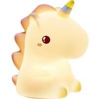 groov e Cuties - Rainbow Unicorn - Colour Changing LED Night Light with 30/60 Minute Timer - 7 Colours - Tap to Use - Rechargeable 12-Hour Battery or USB Powered - for Babies, Toddlers & Children