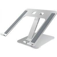 groov-e Laptop & Tablet Stand - Foldable Computer Stand for Desks with Height and Angle Adjustment - Non-Slip Pads, Ergonomic Position - For Laptops, Tablets and Devices Sized 10"-17" - Silver