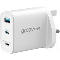 GROOV-E DUAL USB-C & USB-A 65W GAN WALL CHARGER WITH POWER DELIVERY - GVMA109WE