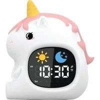 groov e Cuties Alarm Clock with LED Night Light, White Noise & Sleep Training - Rainbow Unicorn