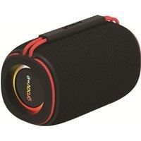groov e Wave Glow Wireless Speaker - 10W Portable Travel Speaker with LED Lights, 8 Hours Audio Playback, Rechargeable Battery, Bluetooth Connectivity - Black