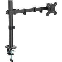 Groov-e Single Monitor Mount for 13-32 Inch Screens - VESA Compatible, Made of Durable Steel, with Adjustable Height, Tilt, and Swivel, Includes Clamp & Grommet Mounting Options, Easy to Assemble