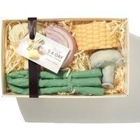 Choc on Choc Chocolate Vegetables 5 a Day Gift Box | Handmade Solid White and Dark Chocolate Onion, Mushroom, Asparagus, Cauliflower & Corn, Natural Colors, Fun Novelty Gift - 100g