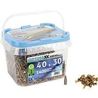 4.0 Optimaxx Extreme Performance Wood Screws 1400PC Maxxtub (4.0x30mm, Zinc Plate & Yellow Passivated, Pozi Wood Screws)