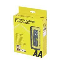 AA 1.5 Amp 6 V/12 V Car Battery Charger Maintainer AA4956 UK Plug Fully Automatic with Crocodile Clamps Eyelet Connectors As Used By AA Patrols