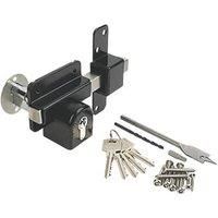 Gatemate 1490096 Euro P11 Long Throw Double Lock, Black/Stainless Steel, 70 mm