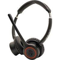 JPL-Element-BT500D Wireless Bluetooth Binaural Headset for mobile phone/softphones and includes a Bluetooth (BT-220) Dongle, Wideband Speakers and Surround Shield Noise Cancelling Technology - Black