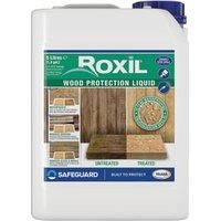 Roxil Wood Waterproofing Liquid (5L Clear) 10 Year Wood Preserver Outdoor, Wood Sealer for decking, Fence, Sheds and Furniture