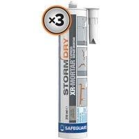 Stormdry Waterproof Express Repair Mortar - Pack of 3 - Ready to Use Cement Mix 310ml Tube, Grey Sand