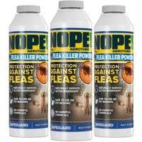 NOPE! Flea Killer Powder for Pet Bedding and other Soft Furnishings | x 3 PACK | Fast-Acting Home Flea Treatment | Indoors and Outdoors, Carpets, Upholstery, Kitchens