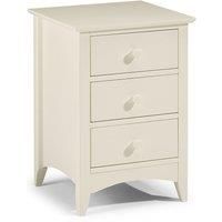 Cameo Stone White 3 Drawer Bedside Table White