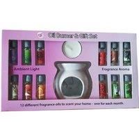 OIL BURNER GIFT SET WITH 12 FRAGRANCE OILS AROMA THERAPY OIL DIFFUSER HOME GIFT