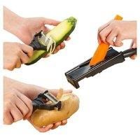 2-in-1 Stainless Steel Magic Peeler & Julienne Slicer Set - Ergonomic Non-Slip Grip, Mandolin Attachment