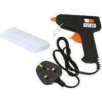 Mini Glue Gun with 10 Glue Sticks Hot Melt Easy Use Trigger Metal Wood Glass Fab