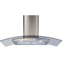 CDA ECP92SS 90cm Cooker Hood Extractor In Stainless Steel With Curved Glass