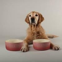 Scruffs Ombre 2pc Ceramic Dog Bowl Set - Pink 19cm