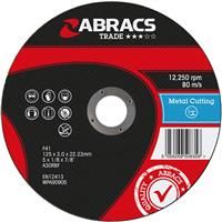 Abracs Trade Flat Metal Cutting Discs 125mm x 3mm x 22mm (5 Pk) Steel