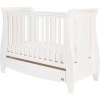 Tutti Bambini Katie Space Saver Sleigh Cot Bed with Under Bed Drawer - White