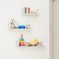 Tutti Bambini Rio Set of 3 L-Shaped Wall Shelves | Fits Rio Furniture Range, Different-Size Floating Shelves with Wall Fixtures, Made from Engineered Wood | 3kg Capacity for Each Shelf | Dove Grey