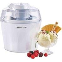 Andrew James 1.5 Litre Ice Cream Maker Sorbet & Frozen Yoghurt Machine - White