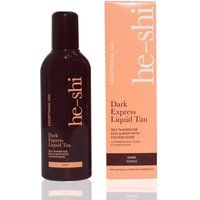 He-Shi Self Tan Express Instant Fake Tan Liquid – Dark Natural Liquid Tan Lotion - Quick Dry Formula with No False Tan Smell - Vegan & Cruelty Free - Dark Bronzing Glow (150ml)