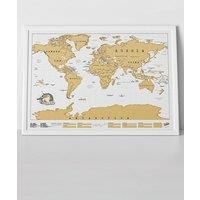 Scratch Map - Scratch Off Where You've Been - White & Gold Poster w/ Tube