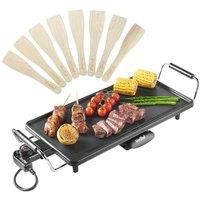 VonShef Large Teppanyaki Grill - Electric BBQ Table Top Grill with Adjustable Temperature Control and 8 Spatulas - 2000W