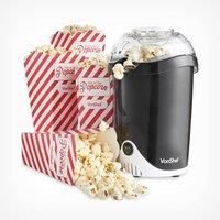 VonShef Popcorn Maker Machine Retro Hot Air Popper Healthy Snack With 4 Boxes