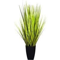 GreenBrokers Black Artificial Decorative Grass Plant Planter (90cm), 20.3x20.3x99 cm