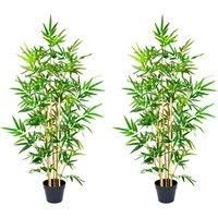 Greenbrokers Artificial Bamboo Trees 140Cm 4Ft set Of 2