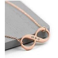 Treat Republic Treat Republic Personalised Infinity Twist Necklace  Rose Gold  Serif
