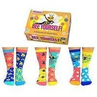 United Oddsocks Bee Yourself Bright Mismatched Set Of 6 Womens UK 4-8 Odd Socks