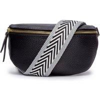 Sling Bag Black with Grey Chevron Strap