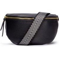 Sling Bag Black with Silver Chevron Strap