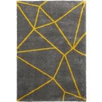 LARGE THICK SOFT MODERN SHAGGY GEOMETRIC ROYAL NOMADIC 4cm DEEP PILE RUG