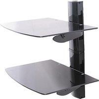 TTAP 2x Floating Black Glass Shelves Mount Bracket for DVD/Blu-Ray Player, Satellite/Cable Box, Games Console