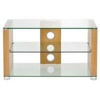 TTAP L611 1200 3O Elegance 1200mm TV Stand in Light Oak with Clear Gla