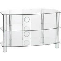 TTAP C303C 10503C Vantage Curve 1050mm TV Stand in Chrome Clear Glass