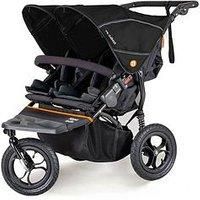 Out ‘n’ About Nipper Double Pushchair | Side by Side Pushchair | Newborn - 4 Years | All-Terrain Double Buggy | Summit Black | Rain Cover and Removable Basket Included