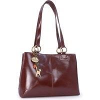CATWALK COLLECTION HANDBAGS - Women's Large Vintage Leather Tote/Shoulder Bag - BELLSTONE - Brown